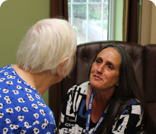 Crystal Titus, PSW, with a client