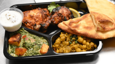 Photo of chic peas and naan bread