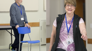 Man and woman exercising 