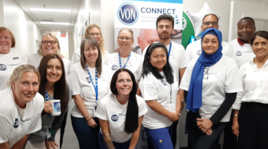 Group photo of staff celebrating new launch of VON Connect in Ontario