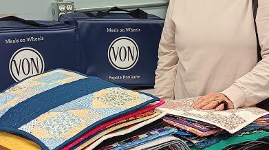 Wendy delivering quilts to VON